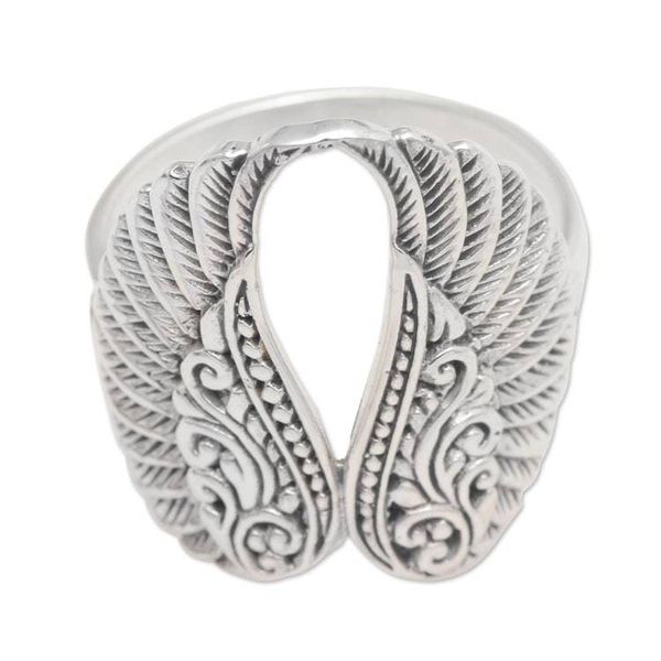 Alternate image for Sterling Silver Pair of Wings Cocktail Ring Fanciful Flight