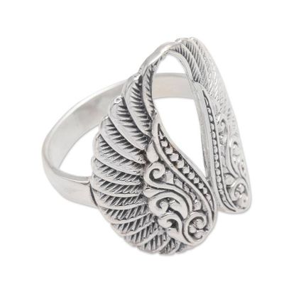 Alternate image for Sterling Silver Pair of Wings Cocktail Ring Fanciful Flight