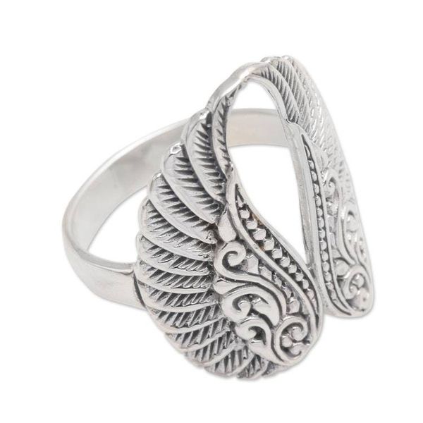 Alternate image for Sterling Silver Pair of Wings Cocktail Ring Fanciful Flight