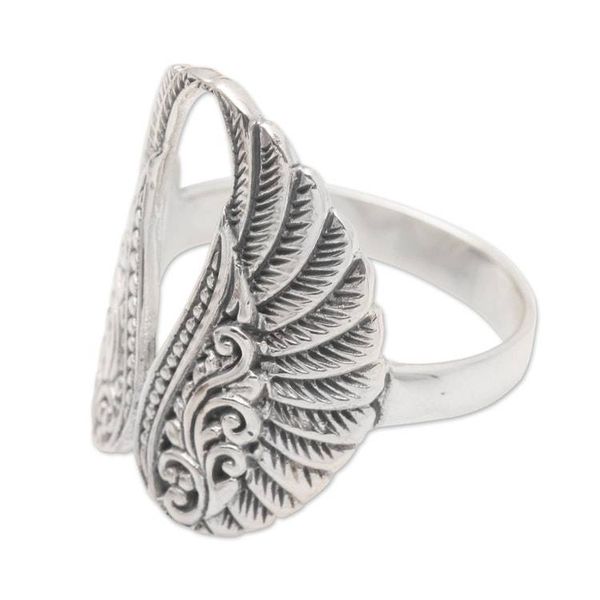 Alternate image for Sterling Silver Pair of Wings Cocktail Ring Fanciful Flight