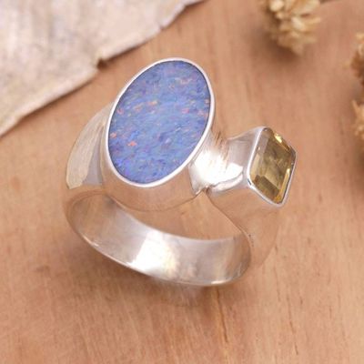 Primary image for Handcrafted Opal and Citrine Ring Ubud Sun