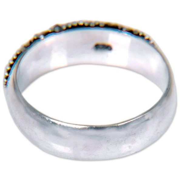 Alternate image for Sterling Silver Ring with Gold Plated Accents Golden Stare