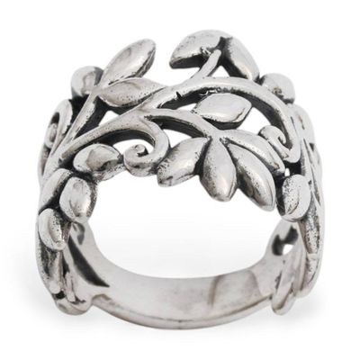Alternate image for Rice Stalk Sterling Silver Band Ring Rice Stalks