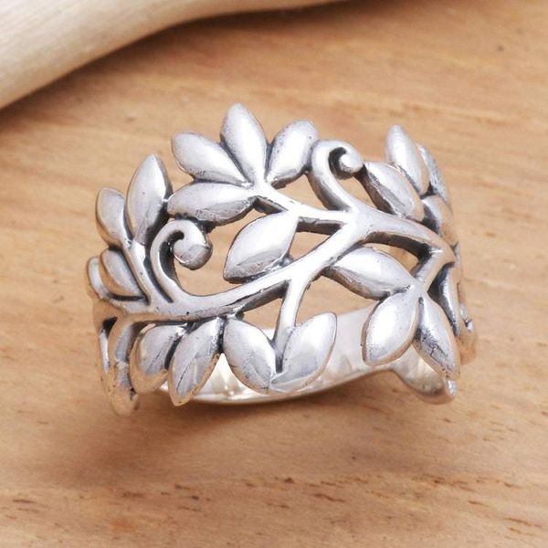Alternate image for Rice Stalk Sterling Silver Band Ring Rice Stalks