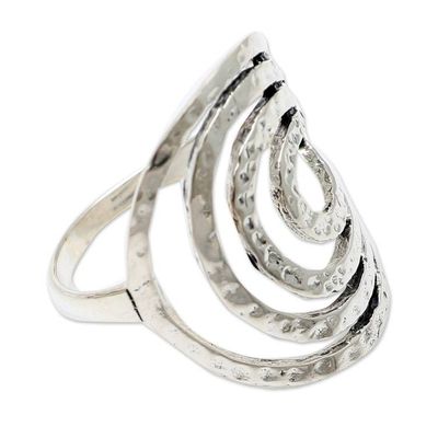 Alternate image for Hand Made Sterling Silver Band Ring Rippling Water