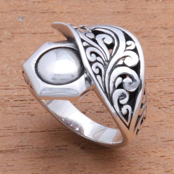Alternate image for Artisan Crafted Sterling Silver Cocktail Ring from Bali Canopy Cover
