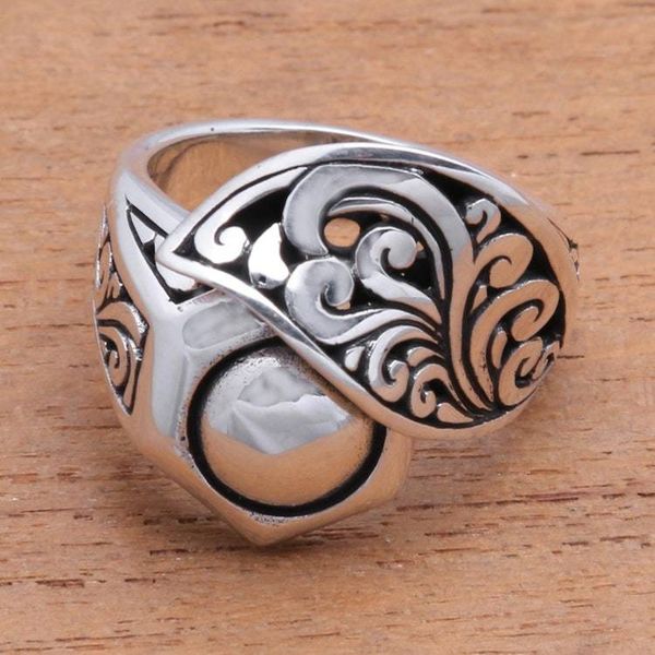 Alternate image for Artisan Crafted Sterling Silver Cocktail Ring from Bali Canopy Cover
