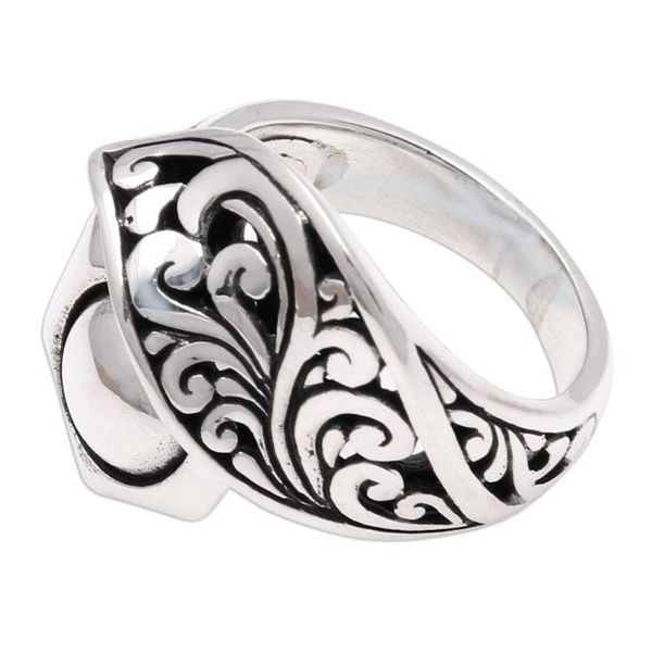 Alternate image for Artisan Crafted Sterling Silver Cocktail Ring from Bali Canopy Cover