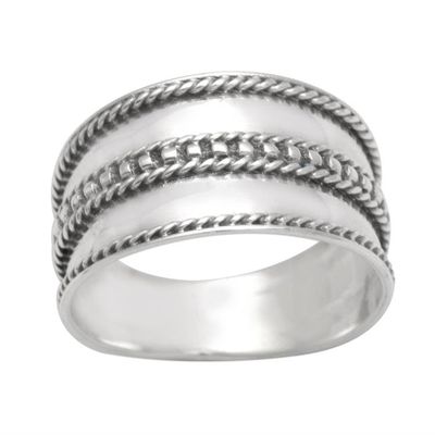 Alternate image for Unisex Sterling Silver Band Ring Natural Polish