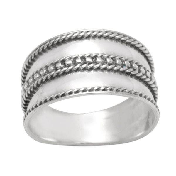 Alternate image for Unisex Sterling Silver Band Ring Natural Polish