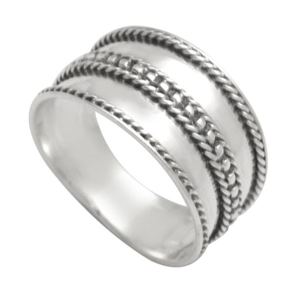 Alternate image for Unisex Sterling Silver Band Ring Natural Polish