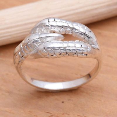 Primary image for Sterling Silver Band Ring Crafted in Bali Dragons Grasp