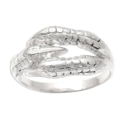 Alternate image for Sterling Silver Band Ring Crafted in Bali Dragons Grasp