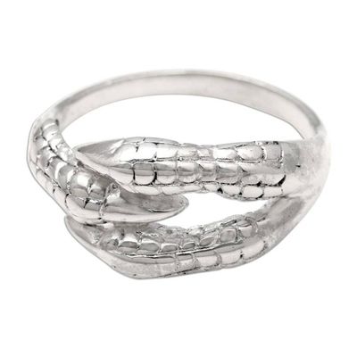 Alternate image for Sterling Silver Band Ring Crafted in Bali Dragons Grasp