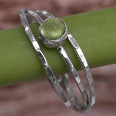 Primary image for Peridot and Sterling Silver Solitaire Ring from Indonesia Magical Essence in Light Green