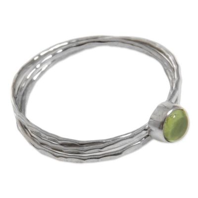 Alternate image for Peridot and Sterling Silver Solitaire Ring from Indonesia Magical Essence in Light Green