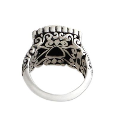 Alternate image for Blue Topaz and Silver Cocktail Ring Sea Goddess
