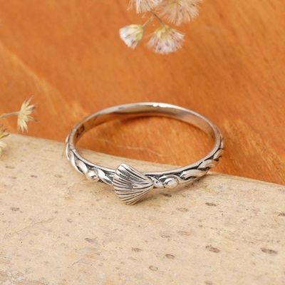 Main image for Marine-Themed Sterling Silver Shell Band Ring from Bali Princess Shell