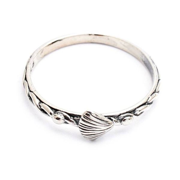 Alternate image for Marine-Themed Sterling Silver Shell Band Ring from Bali Princess Shell