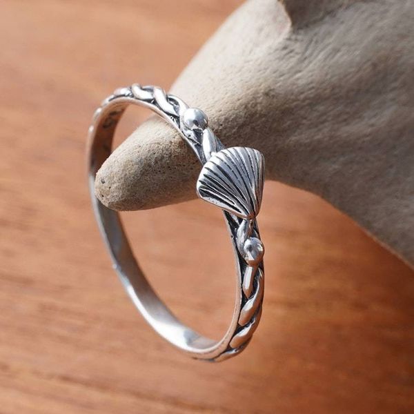 Alternate image for Marine-Themed Sterling Silver Shell Band Ring from Bali Princess Shell