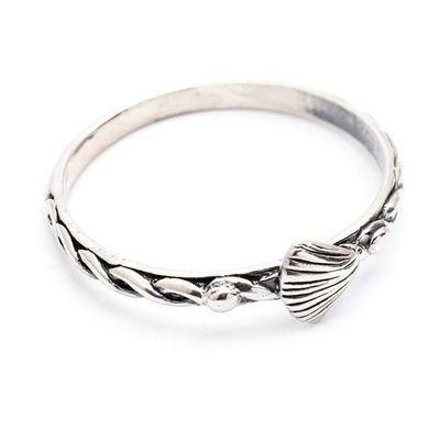 Alternate image for Marine-Themed Sterling Silver Shell Band Ring from Bali Princess Shell