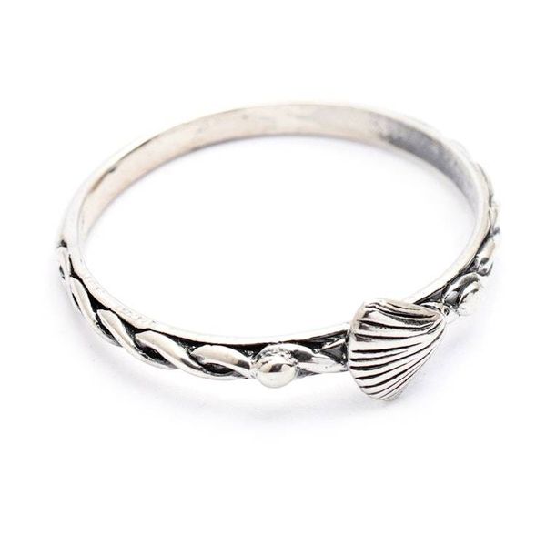 Alternate image for Marine-Themed Sterling Silver Shell Band Ring from Bali Princess Shell