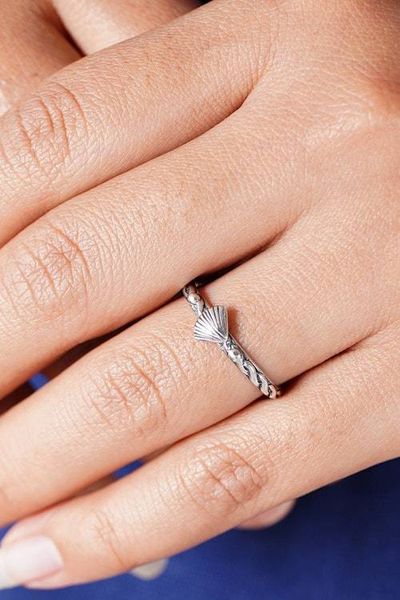 Alternate image for Marine-Themed Sterling Silver Shell Band Ring from Bali Princess Shell