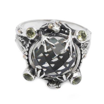 Alternate image for Sterling Silver and Prasiolite Cocktail Ring from Indonesia Tropical Frog