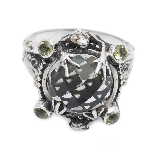 Alternate image for Sterling Silver and Prasiolite Cocktail Ring from Indonesia Tropical Frog