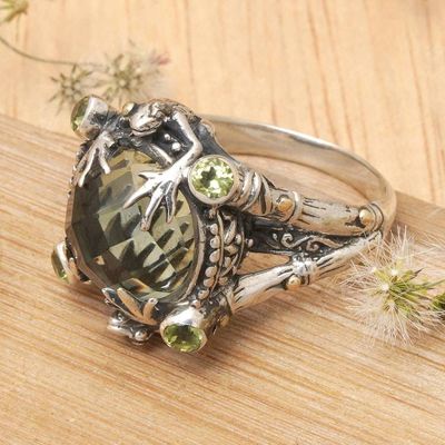 Alternate image for Sterling Silver and Prasiolite Cocktail Ring from Indonesia Tropical Frog