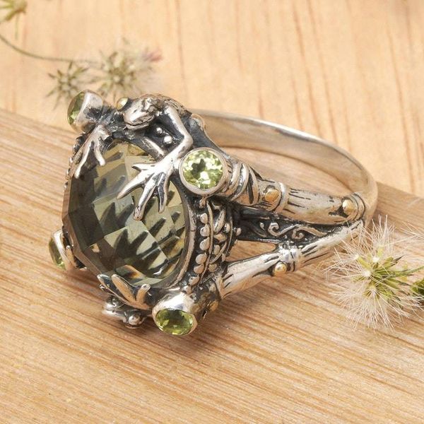 Alternate image for Sterling Silver and Prasiolite Cocktail Ring from Indonesia Tropical Frog