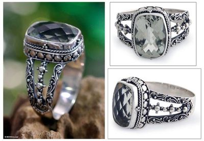 Alternate image for Sterling Silver and Prasiolite Ring Verdant Haven