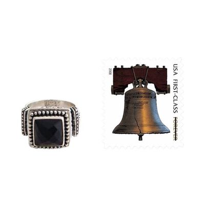 Alternate image for Onyx and Sterling Silver Cocktail Ring Midnight Temple