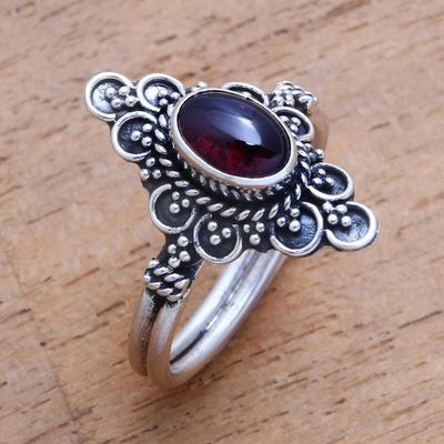 Primary image for Handcrafted Garnet Cocktail Ring from Bali Daydream Temple