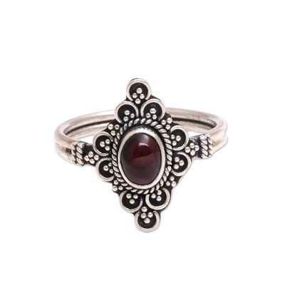 Alternate image for Handcrafted Garnet Cocktail Ring from Bali Daydream Temple