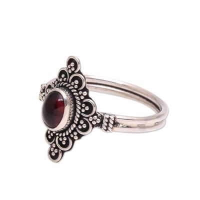 Alternate image for Handcrafted Garnet Cocktail Ring from Bali Daydream Temple