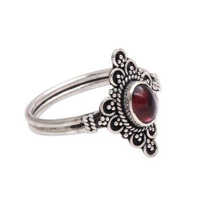 Alternate image for Handcrafted Garnet Cocktail Ring from Bali Daydream Temple