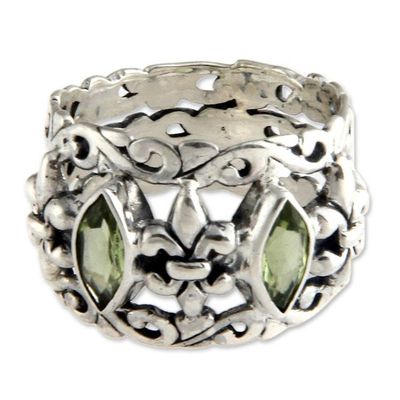 Alternate image for Sterling Silver and Peridot Ring from Indonesia Splendor in Green