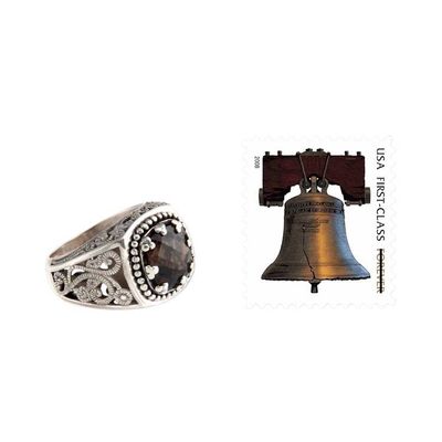 Alternate image for Sterling Silver and Smoky Quartz Ring Rain Forest Sparkle