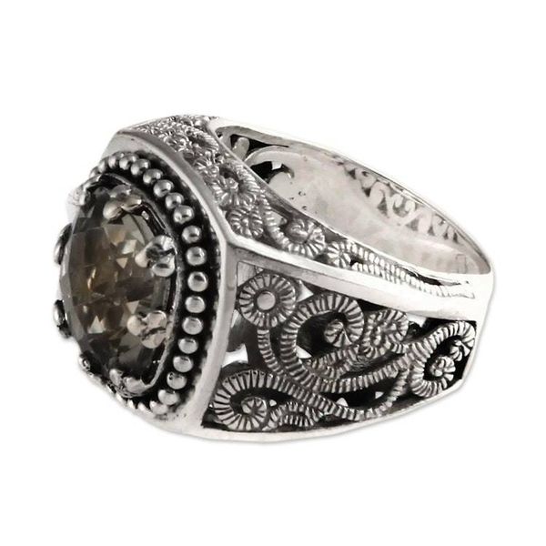 Alternate image for Handcrafted Sterling Silver and Prasiolite Ring Rain Forest Sparkle