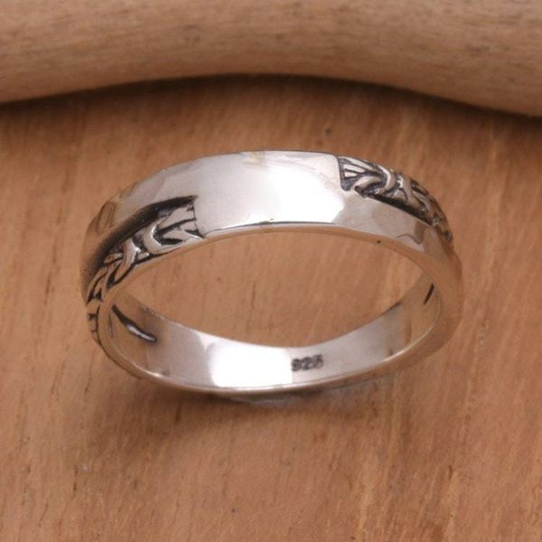 Alternate image for Sterling Silver Unisex Band Ring Handcrafted in Bali Gap of Life