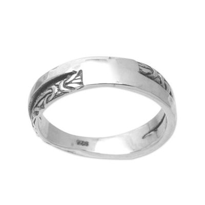 Alternate image for Sterling Silver Unisex Band Ring Handcrafted in Bali Gap of Life