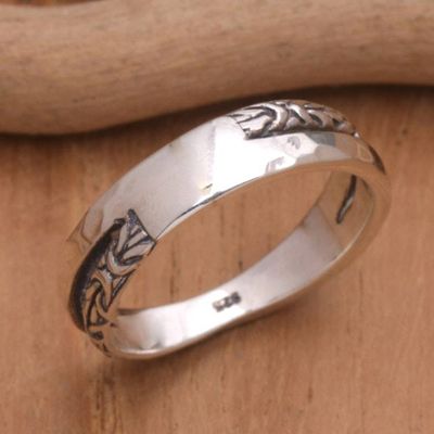 Alternate image for Sterling Silver Unisex Band Ring Handcrafted in Bali Gap of Life