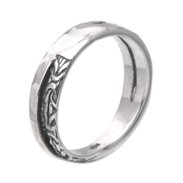 Alternate image for Sterling Silver Unisex Band Ring Handcrafted in Bali Gap of Life