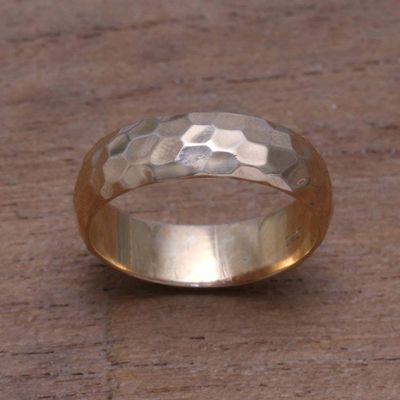 Alternate image for 18k Gold Plated Sterling Silver Band Ring from Bali Golden Facets