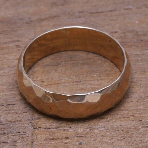 Alternate image for 18k Gold Plated Sterling Silver Band Ring from Bali Golden Facets