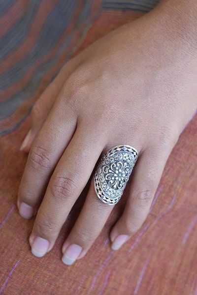 Alternate image for Magnesite Elephant Cocktail Ring from Bali Elephant Wisdom