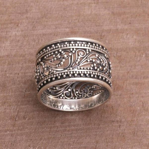 Alternate image for Sterling Silver Openwork Band Ring from Bali Merajan Majesty