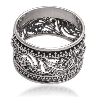 Alternate image for Sterling Silver Openwork Band Ring from Bali Merajan Majesty