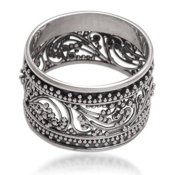 Alternate image for Sterling Silver Openwork Band Ring from Bali Merajan Majesty